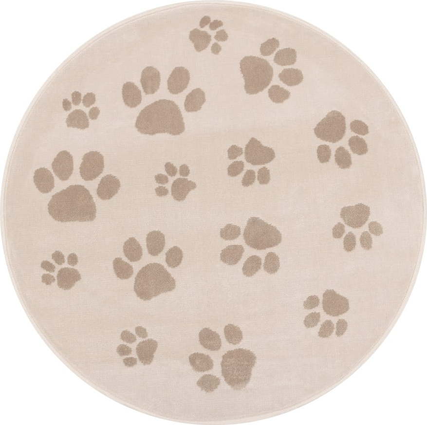 Béžový dětský koberec ø133 cm Paws Light Beige – FD FD