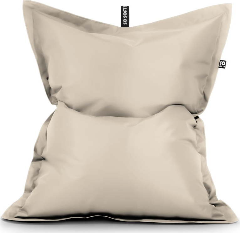 Béžový sedací vak z imitace kůže Pad L – So Soft? So Soft?