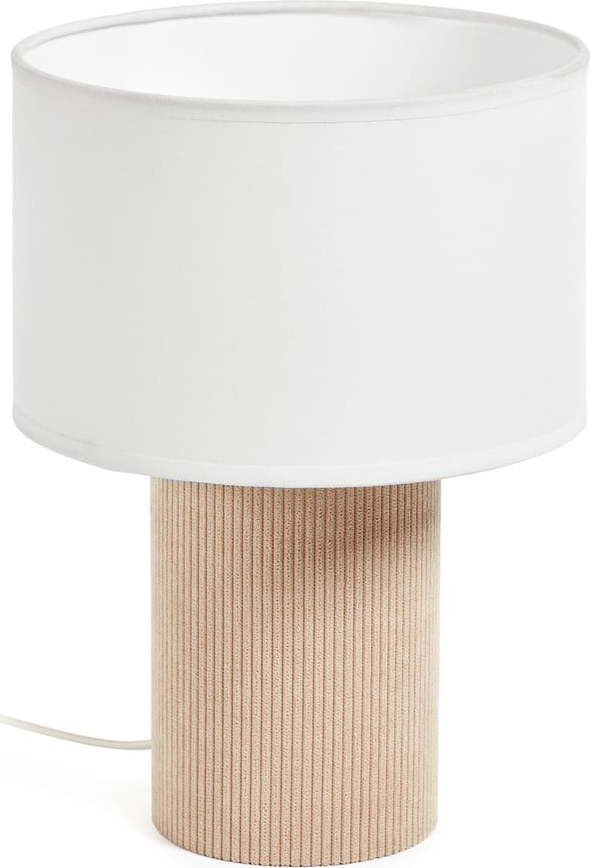 Bílá/béžová stolní lampa s textilním stínidlem (výška 29 cm) Bianella – Kave Home Kave Home