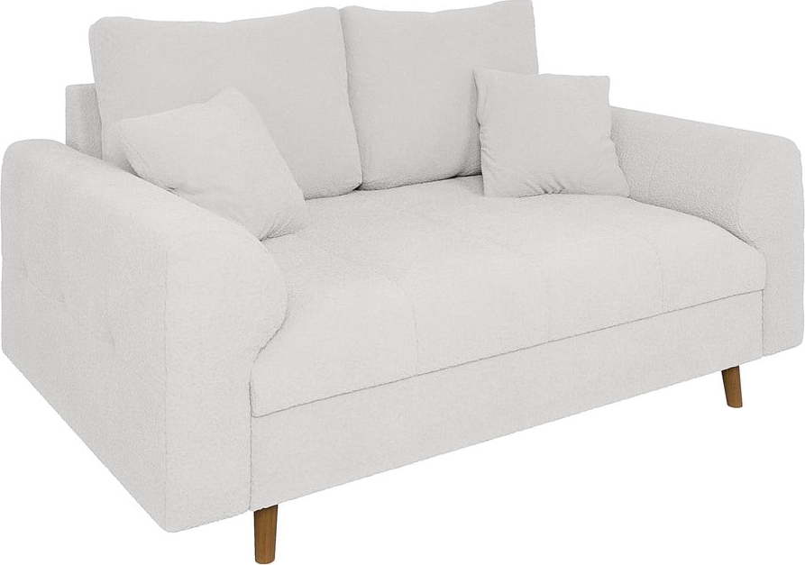 Bílá pohovka z textilie bouclé 150 cm Ariella – Ropez Ropez