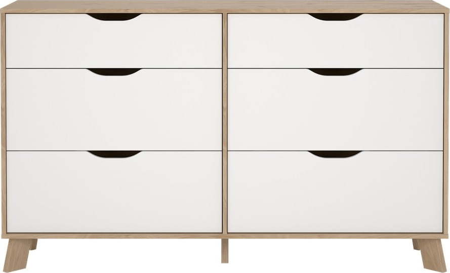 Bílá/v přírodní barvě komoda v dekoru dubu 156x92x40 cm Ikast – Tvilum Tvilum