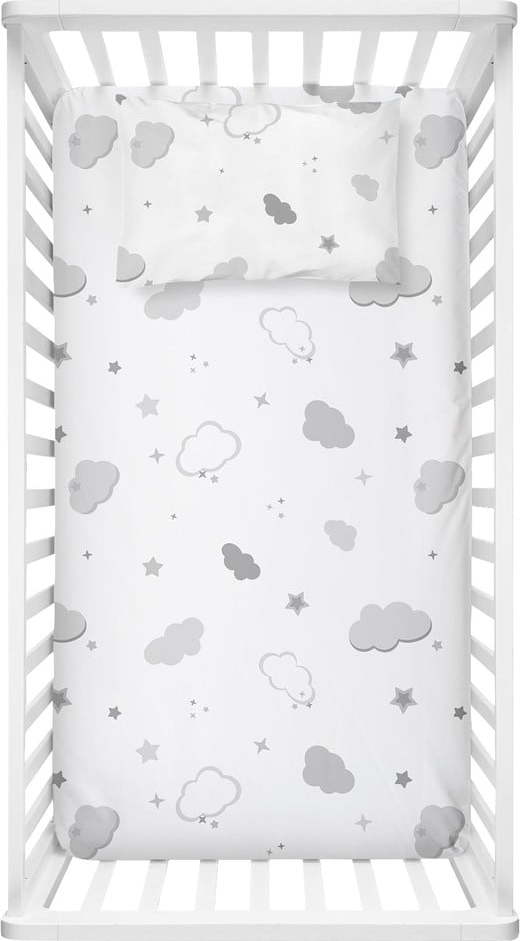 Bílé dětské prostěradlo do postýlky z bavlny Renforcé 100x150 cm Bulut – Mijolnir Mijolnir