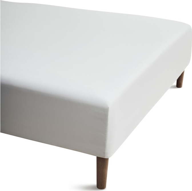 Bílé napínací prostěradlo z bavlněného perkálu 160x200 cm Percale – JUNA Juna