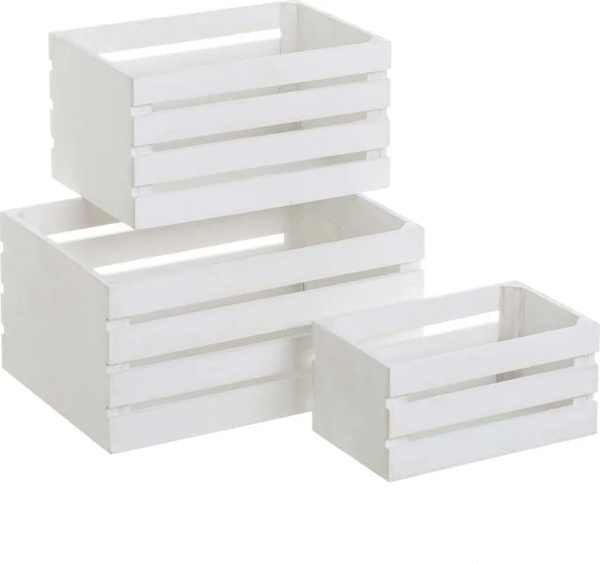 Bílé úložné boxy v sadě 3 ks 31x23x15 cm – Casa Selección
