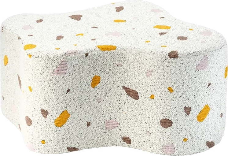 Bílý dětský puf z textilie bouclé/žinylkový Terrazzo Cloud – Wigiwama Wigiwama