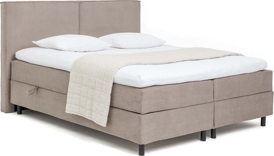 Boxspring postel taupe s úložným prostorem 160x200 cm Elva Bold – Bonami Selection Bonami Selection