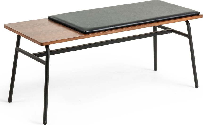 Černá/hnědá lavice z imitace kůže Carabel – Kave Home Kave Home