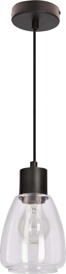 Černé závěsné svítidlo se skleněným stínidlem ø 12 cm Moldo – Candellux Lighting Candellux Lighting