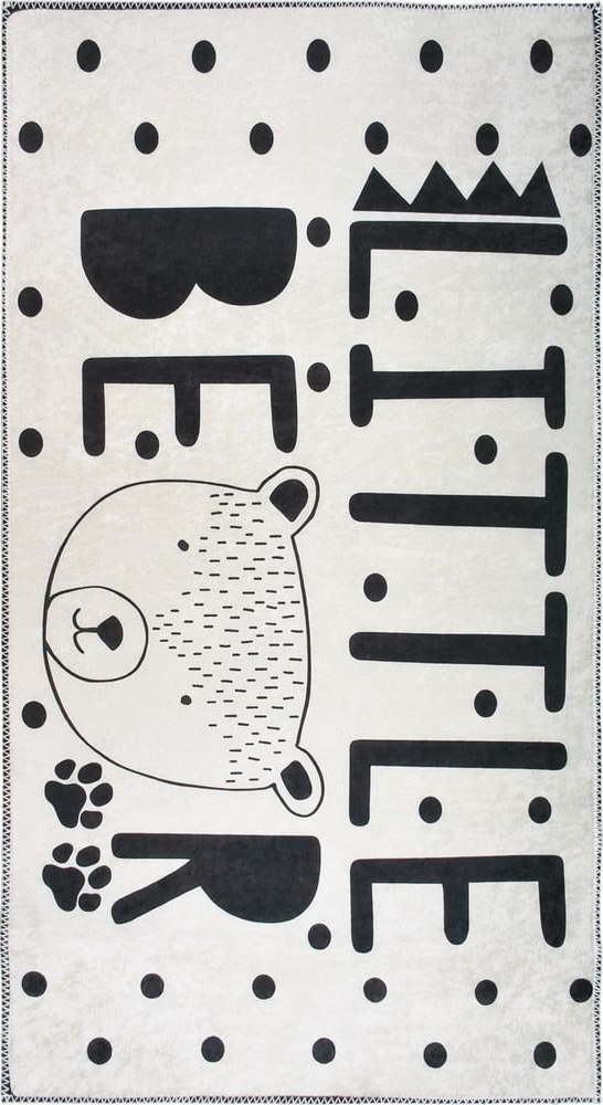 Černobílý pratelný dětský koberec 80x120 cm Little Bear – Vitaus Vitaus