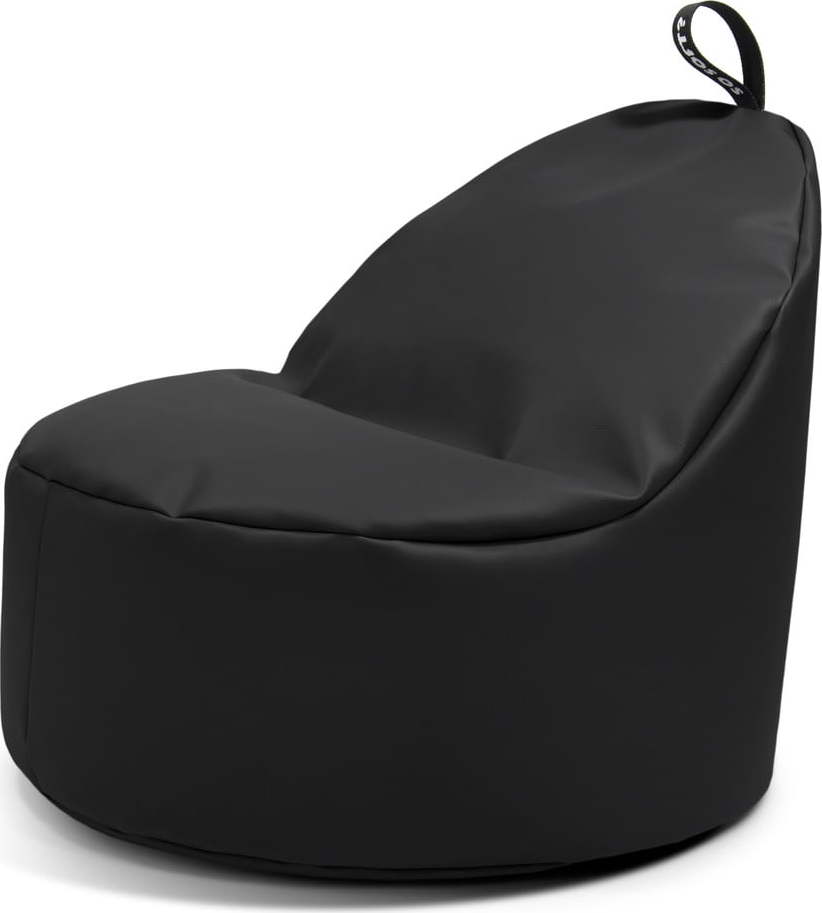 Černý sedací vak z imitace kůže Round XL – So Soft? So Soft?