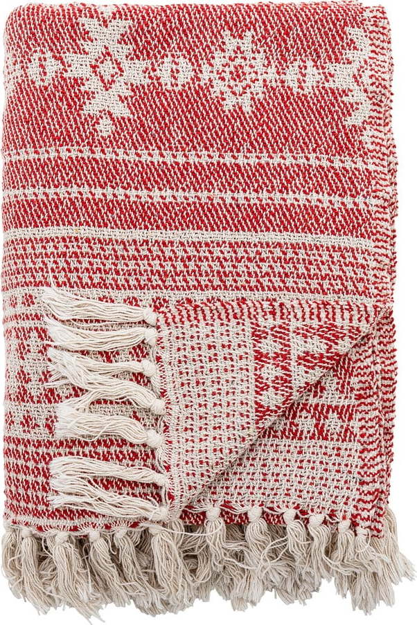 Červená deka 130x160 cm Oia – Bloomingville Bloomingville