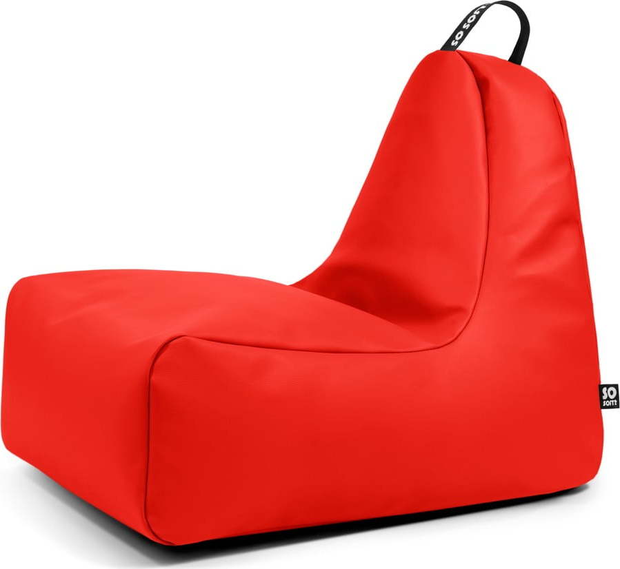 Červený dětský sedací vak z imitace kůže Chill M – So Soft? So Soft?