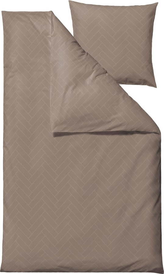Damaškové povlečení taupe na jednolůžko 140x200 cm Tiles – Södahl Södahl