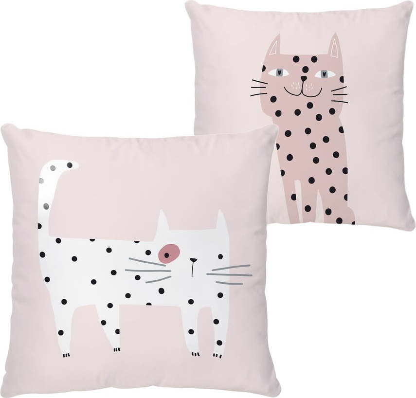 Dětský polštářek z bavlněného saténu 45x45 cm Meow Meow – Butter Kings Butter Kings