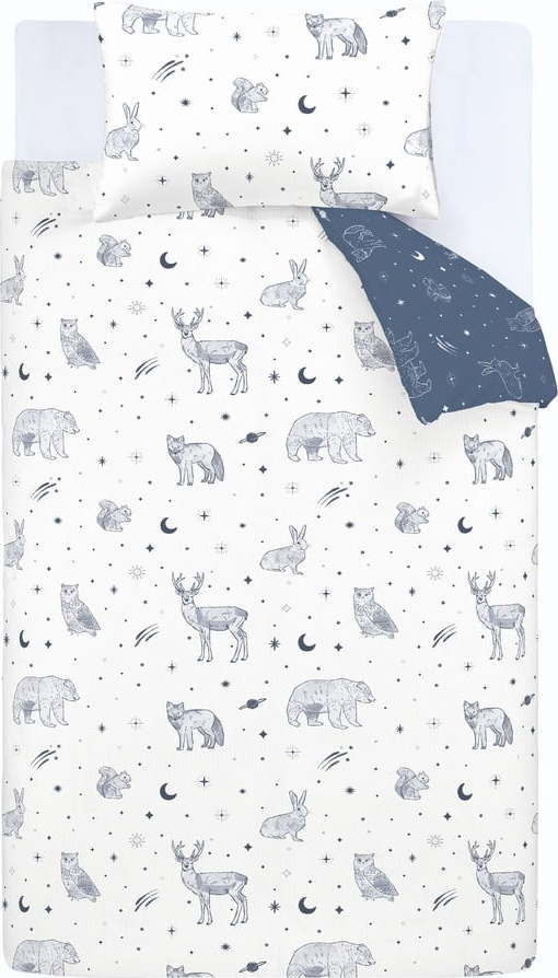 Flanelové dětské povlečení do postýlky 120x150 cm Starlight Animals – Bianca Bianca