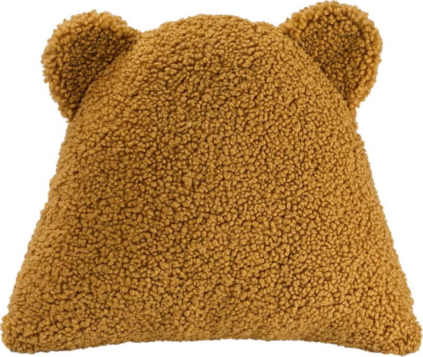 Hnědý dětský pohovkový polštář z textilie bouclé Bear – Wigiwama Wigiwama