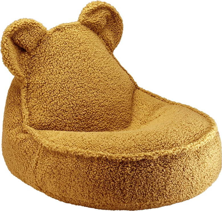 Hnědý dětský sedací vak z textilie bouclé Bear – Wigiwama Wigiwama