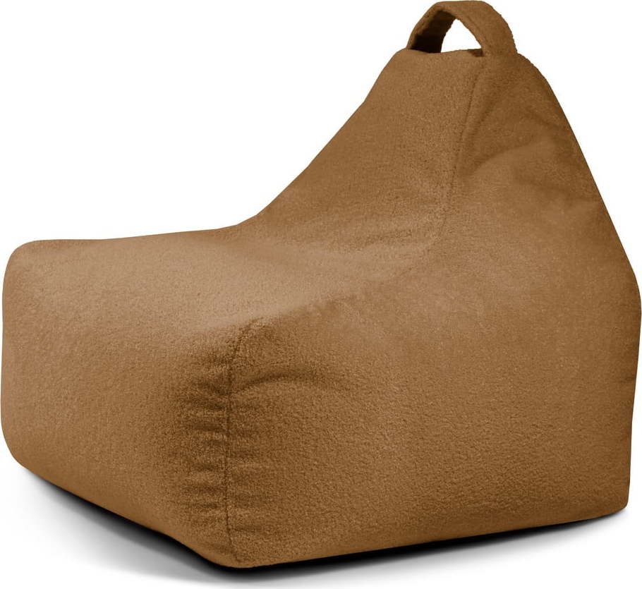 Hnědý dětský sedací vak z textilie bouclé Game Amuse – SLOWDOWN SLOWDOWN
