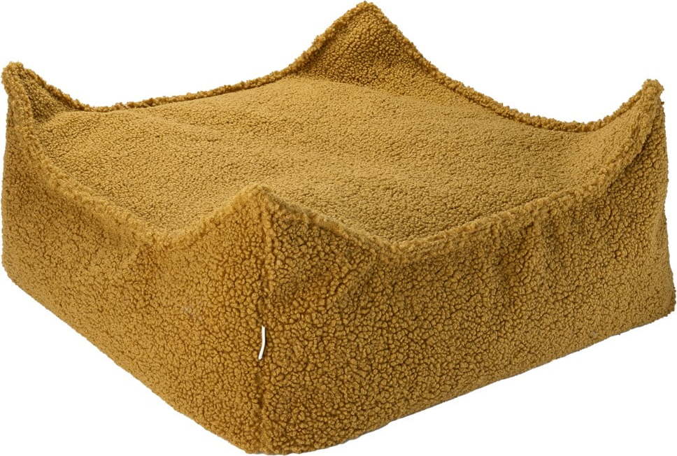 Hnědý dětský sedací vak z textilie bouclé Square – Wigiwama Wigiwama