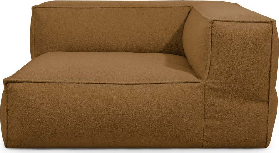 Hnědý sedací vak z textilie bouclé Mass Corner 150 Right – SLOWDOWN SLOWDOWN