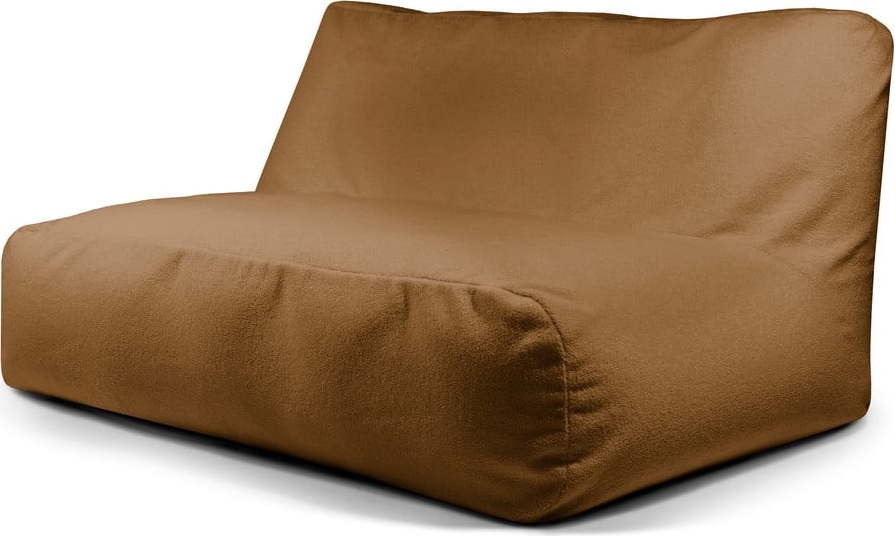 Hnědý sedací vak z textilie bouclé Sofa Tube 160 – SLOWDOWN SLOWDOWN