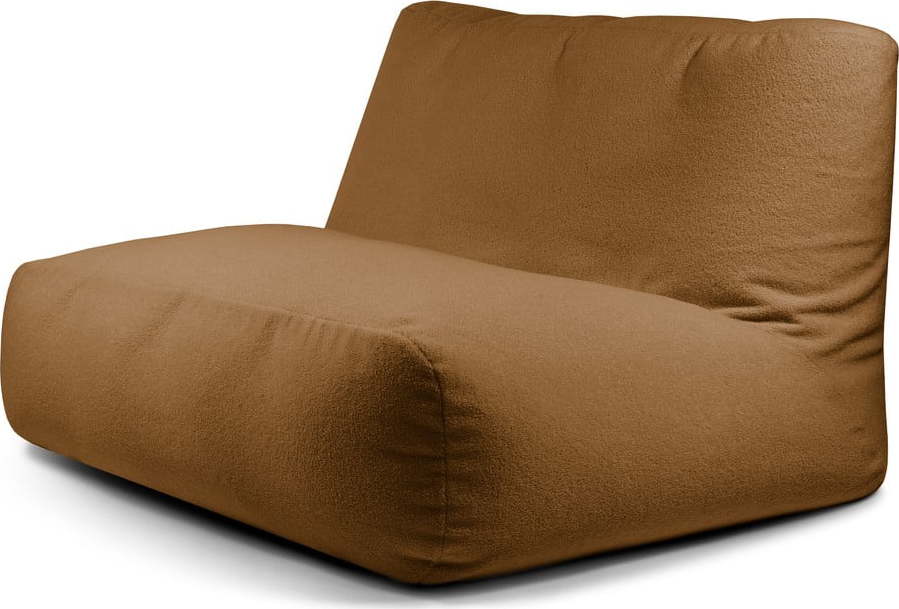 Hnědý sedací vak z textilie bouclé Sofa Tube – SLOWDOWN SLOWDOWN