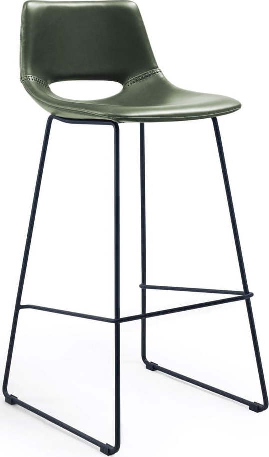 Khaki barová židle z imitace kůže (výška sedáku 76 cm) Zahara – Kave Home Kave Home