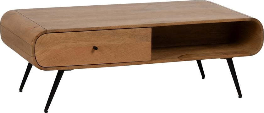 Konferenční stolek z masivu mindi v přírodní barvě 60x120 cm Mahón – Ixia Ixia
