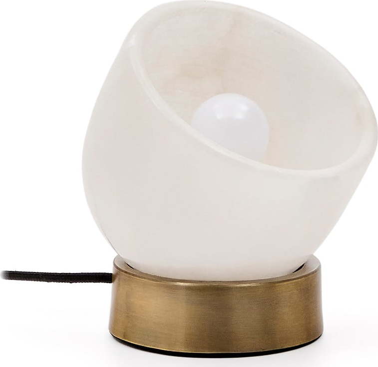 Krémová/v mosazné barvě stolní lampa (výška 17 cm) Shenli – Kave Home Kave Home