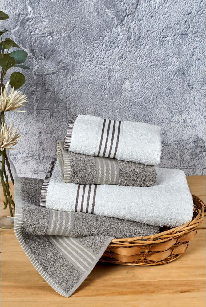 Krémové/taupe bavlněné ručníky a osušky v sadě 4 ks – Mila Home Mila Home