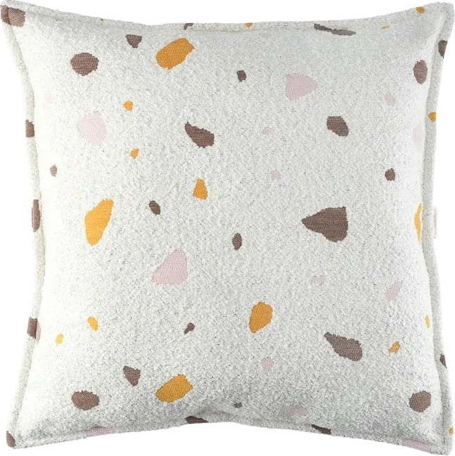 Krémový dětský pohovkový polštář z textilie bouclé/žinylkový Terrazzo Block – Wigiwama Wigiwama