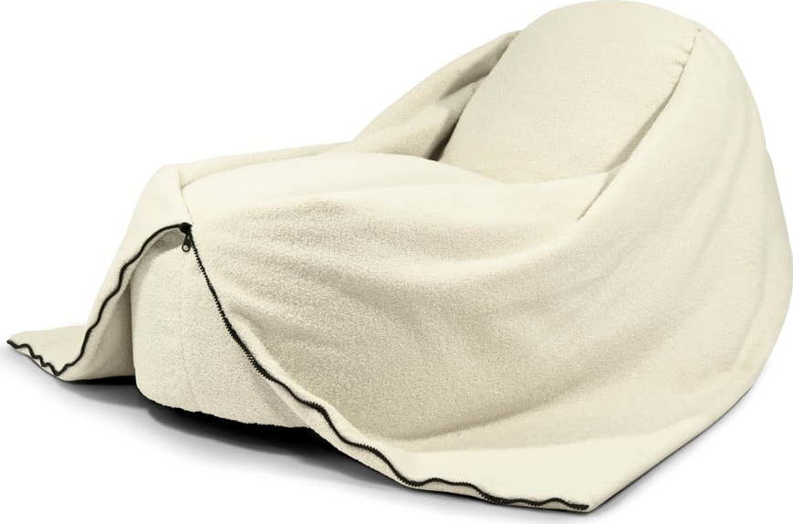 Krémový dětský sedací vak z textilie bouclé Cocoon 100 – SLOWDOWN SLOWDOWN