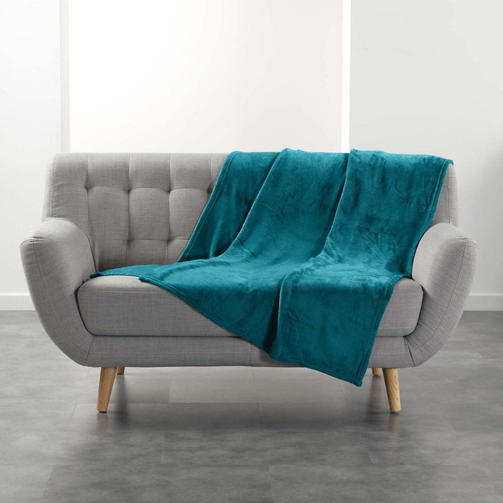 Modrá deka z mikroflanelu 125x150 cm Flanou – douceur d'intérieur Douceur d intérieur