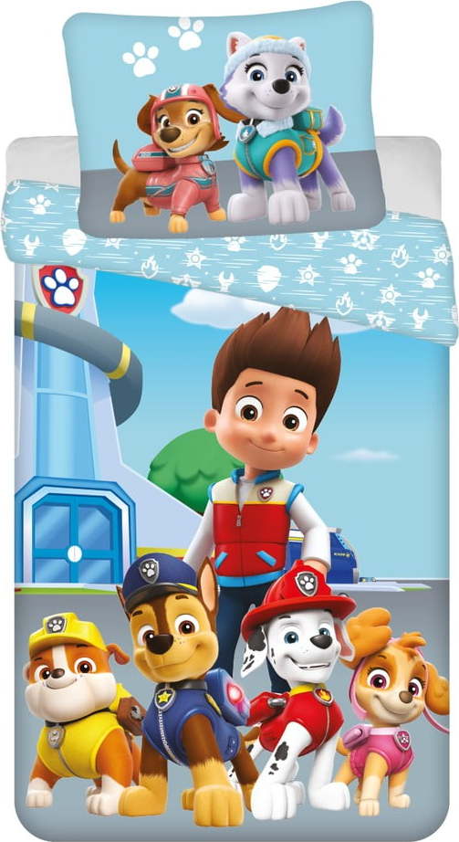 Modré bavlněné dětské povlečení na jednolůžko 140x200 cm Paw Patrol – Jerry Fabrics Jerry Fabrics