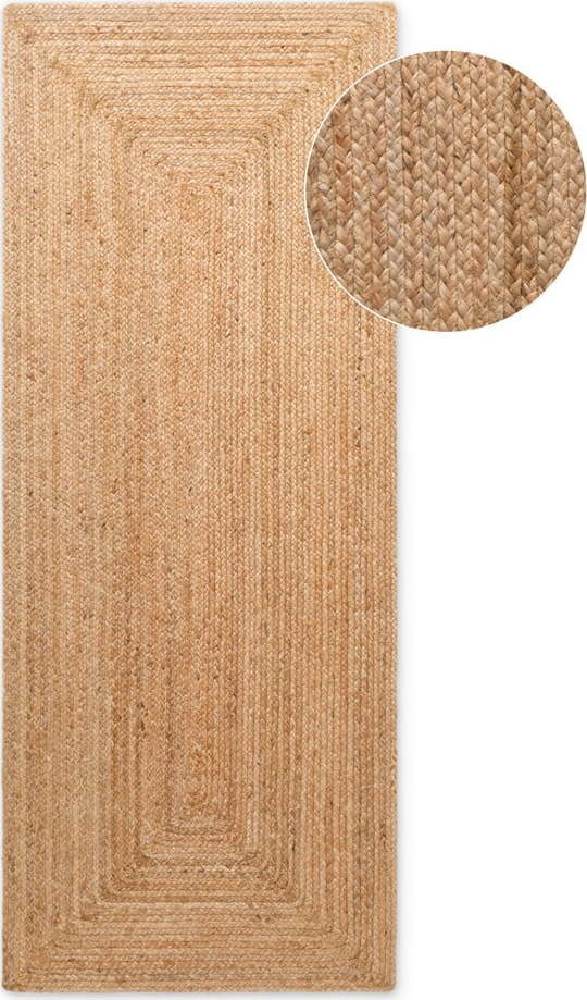 Oboustranný/ručně tkaný jutový běhoun v přírodní barvě 80x200 cm Sharmila Natural Brown – Hanse Home Hanse Home