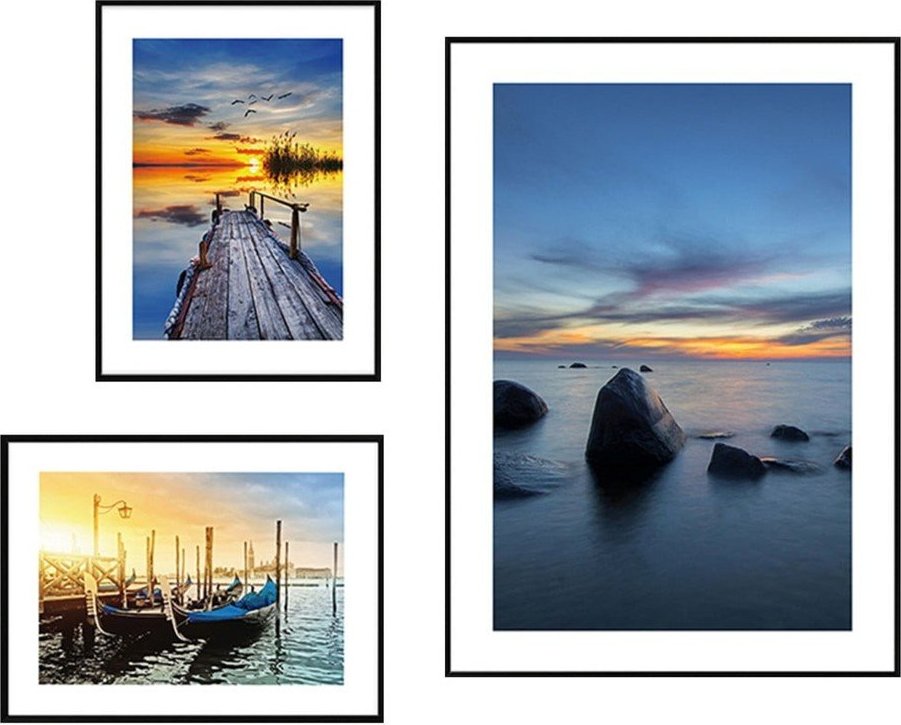 Obrazy v sadě 3 ks Seaside Sunset – knor knor