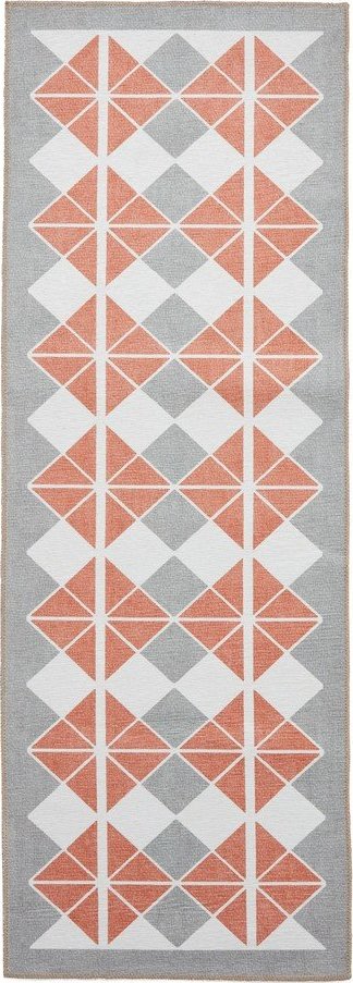 Oranžovo-šedý pratelný běhoun 76x230 cm Victoria Orange – Think Rugs Think Rugs