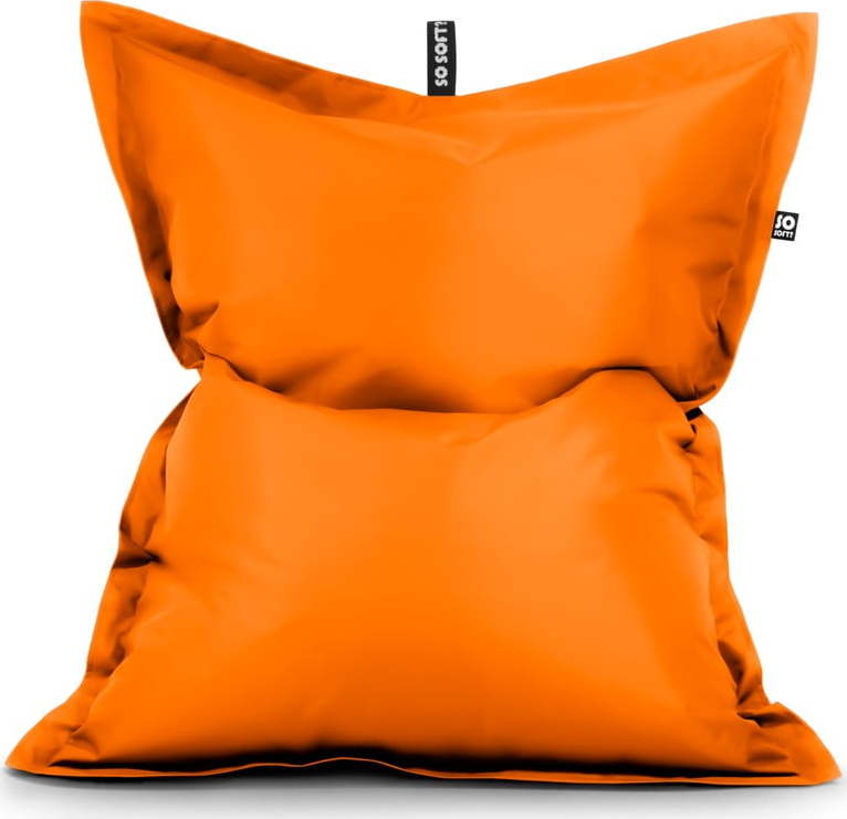 Oranžový sedací vak z imitace kůže Pad L – So Soft? So Soft?