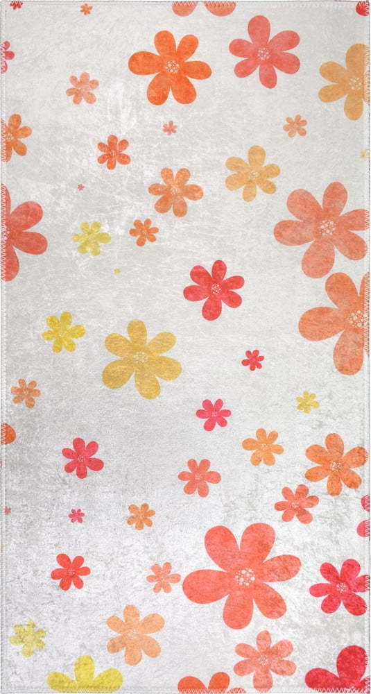 Oranžový/slonovinový pratelný dětský koberec 120x180 cm Fall Flowers – Vitaus Vitaus