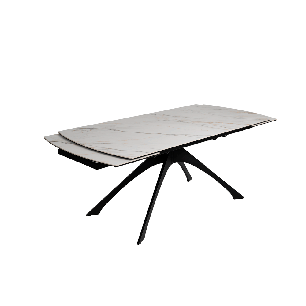 Rozkládací jídelní stůl s deskou v dekoru mramoru s přídavnou deskou 90x180 cm Rocía – Ixia Ixia