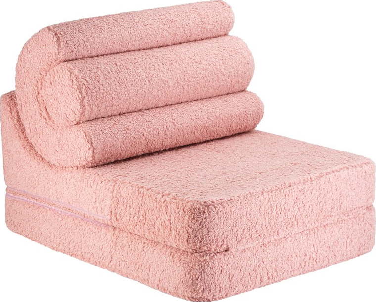 Růžové dětské křesílko z textilie bouclé Flipster – Wigiwama Wigiwama