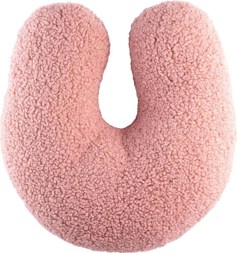 Růžový dětský pohovkový polštář z textilie bouclé U – Wigiwama Wigiwama