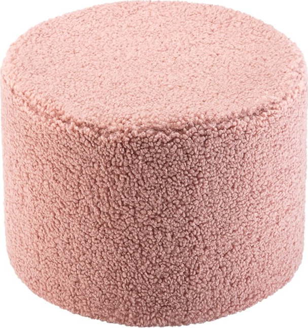 Růžový dětský puf z textilie bouclé – Wigiwama Wigiwama