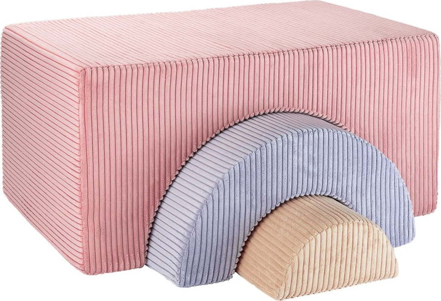Růžový manšestrový dětský puf Rainbow – Wigiwama Wigiwama