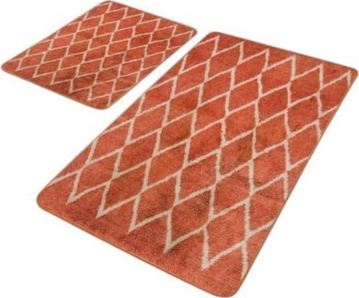 Sametové koupelnové předložky v terakotové barvě v sadě 2 ks 60x100 cm – Mila Home Mila Home