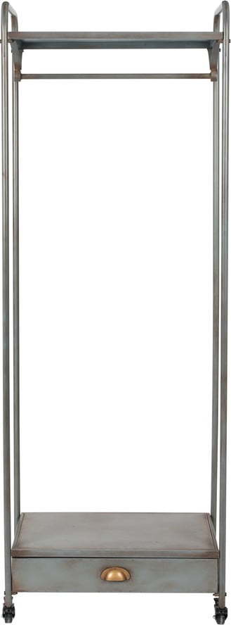 Šedý kovový pojízdný stojan na oblečení 61x171x36 cm Bravo – White Label White Label