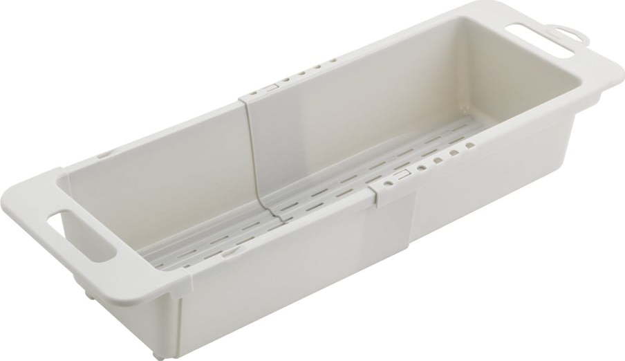 Šedý nastavitelný plastový teleskopický odkapávač do dřezu 52x18 cm – Metaltex Metaltex
