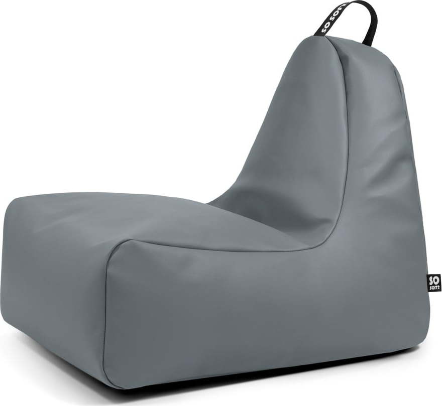 Šedý sedací vak z imitace kůže Chill L – So Soft? So Soft?
