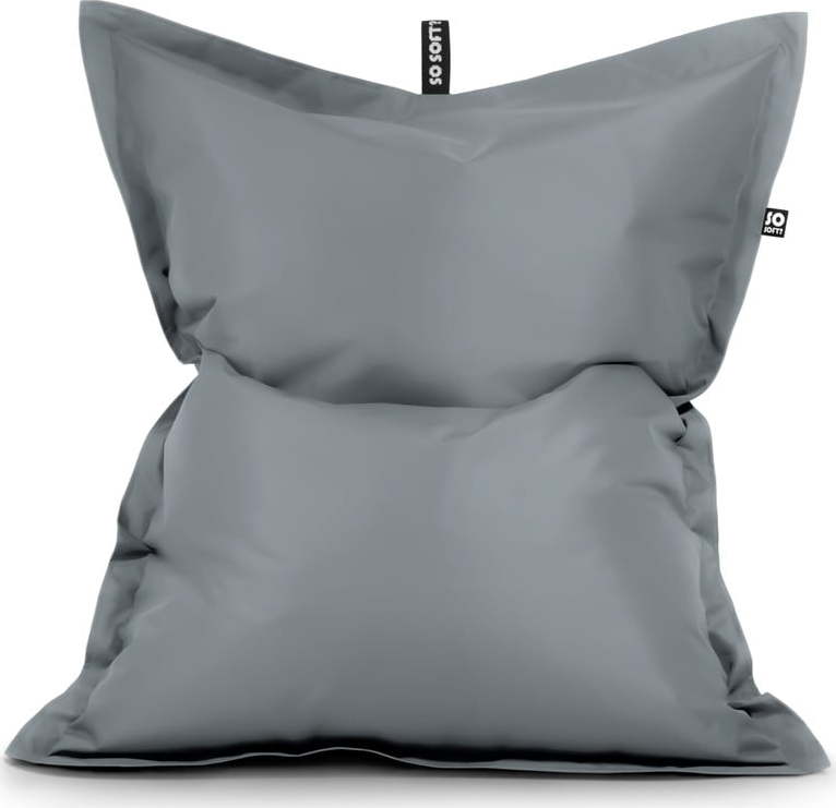 Šedý sedací vak z imitace kůže Pad XXL – So Soft? So Soft?