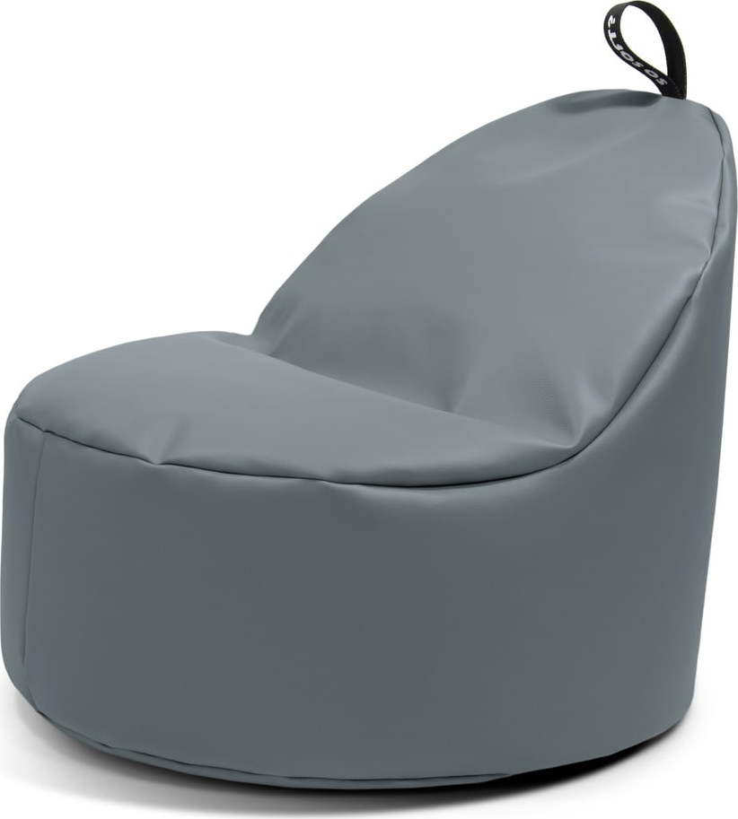 Šedý sedací vak z imitace kůže Round L – So Soft? So Soft?